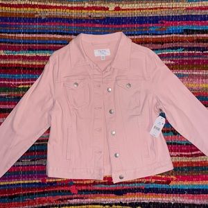 Never worn light pink jean jacket size medium